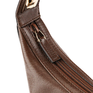 001 4204 Brown Leather Hobo Shoulder Bag