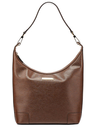 001 4204 Brown Leather Hobo Shoulder Bag