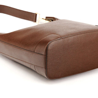 001 4204 Brown Leather Hobo Shoulder Bag