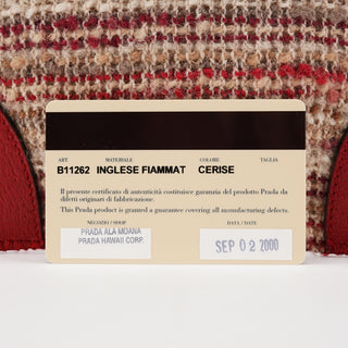 Fall 2000 Red Beige English Wool Tweed Tote Bag