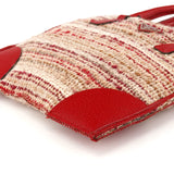 Fall 2000 Red Beige English Wool Tweed Tote Bag