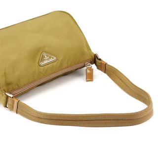 Khaki Green Tessuto Nylon Shoulder Bag