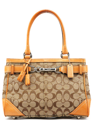 8K06 Beige Tan Signature Hamptons Tote Bag