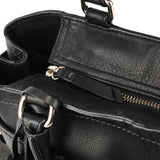 8A71 Black Leather Hamptons Tote Bag