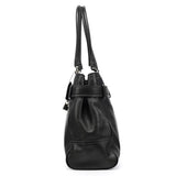 8A71 Black Leather Hamptons Tote Bag