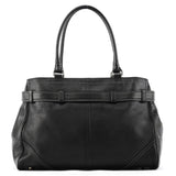 8A71 Black Leather Hamptons Tote Bag