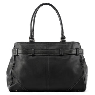 8A71 Black Leather Hamptons Tote Bag