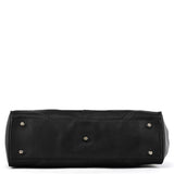 8A71 Black Leather Hamptons Tote Bag