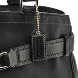 8A71 Black Leather Hamptons Tote Bag