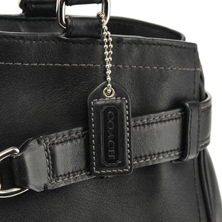 8A71 Black Leather Hamptons Tote Bag