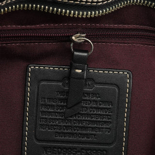 F13960 Black Pebbled Leather Turnlock Tote Bag