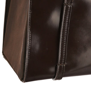 B5938 Dark Brown Spazzolato Box Handbag