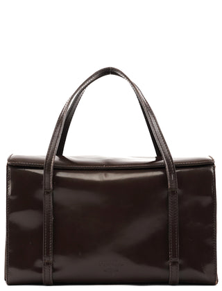 B5938 Dark Brown Spazzolato Box Handbag