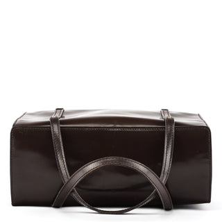 B5938 Dark Brown Spazzolato Box Handbag