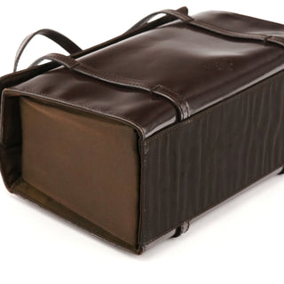 B5938 Dark Brown Spazzolato Box Handbag