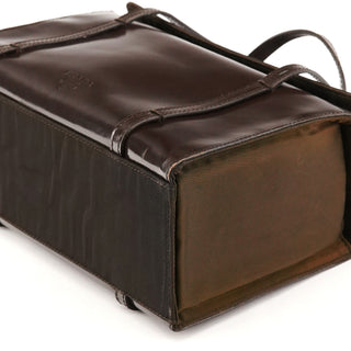B5938 Dark Brown Spazzolato Box Handbag
