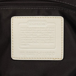 F11620 Beige Gold Signature Turnlock Tote Bag