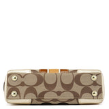 F11620 Beige Gold Signature Turnlock Tote Bag
