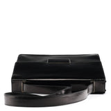 Black Vitello Leather Shoulder Bag