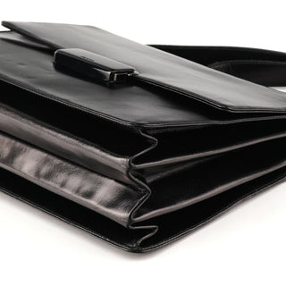 Black Vitello Leather Shoulder Bag