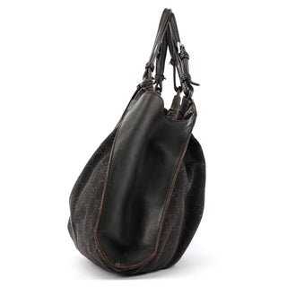 76554 Brown GG Canvas Ruched Handbag