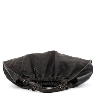 76554 Brown GG Canvas Ruched Handbag