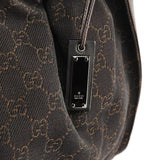76554 Brown GG Canvas Ruched Handbag