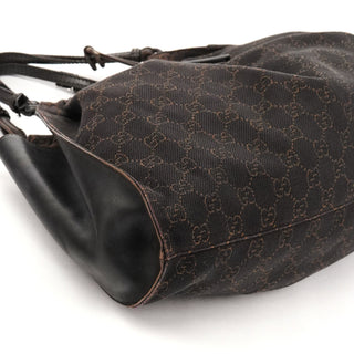 76554 Brown GG Canvas Ruched Handbag