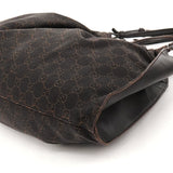 76554 Brown GG Canvas Ruched Handbag