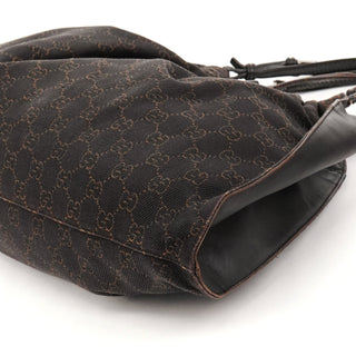 76554 Brown GG Canvas Ruched Handbag
