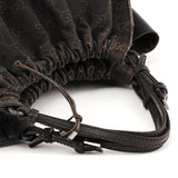 76554 Brown GG Canvas Ruched Handbag