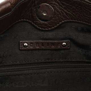 Dark Brown Leather Pillow Tote Bag