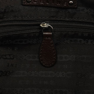 Dark Brown Leather Pillow Tote Bag