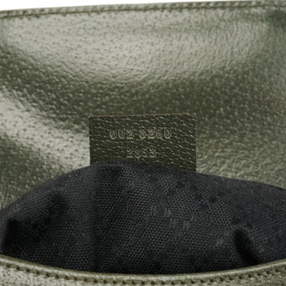 002 8260 Green Leather Diana Bamboo Tote Bag
