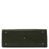 002 8260 Green Leather Diana Bamboo Tote Bag