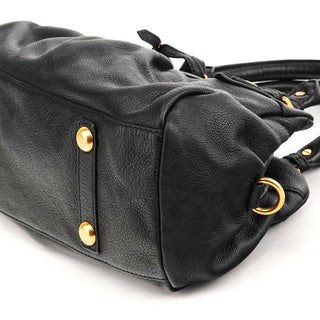 Black Leather Classic Q Baby Groovee 2-Way Bag