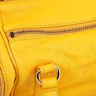 Yellow Leather Boston Bag