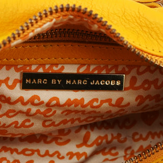 Yellow Leather Boston Bag