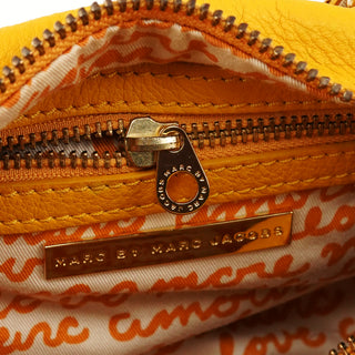 Yellow Leather Boston Bag