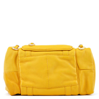 Yellow Leather Boston Bag