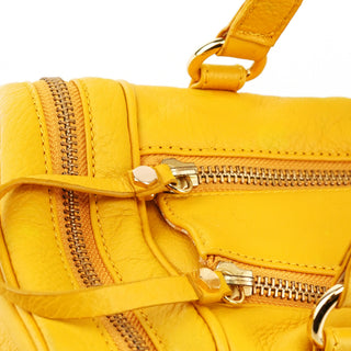 Yellow Leather Boston Bag