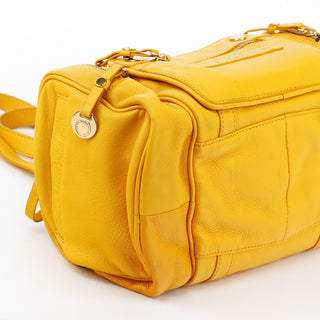 Yellow Leather Boston Bag