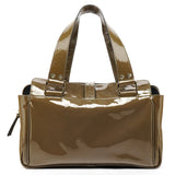 Khaki Green Patent Leather Mabel Boston Bag