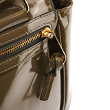 Khaki Green Patent Leather Mabel Boston Bag