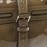 Khaki Green Patent Leather Mabel Boston Bag