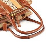 10540 Beige Brown Signature Canvas Boston Bag