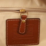 10540 Beige Brown Signature Canvas Boston Bag