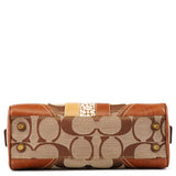 10540 Beige Brown Signature Canvas Boston Bag