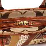 10540 Beige Brown Signature Canvas Boston Bag