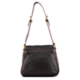 Dark Brown Leather Pocket Crossbody Bag
